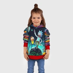 Детская толстовка 3D Рик и Морти на планете сказочных грибов - фото 2