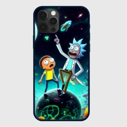 Чехол для iPhone 12 Pro Max Рик и Морти на планете сказочных грибов