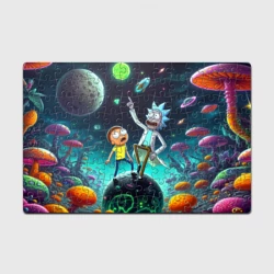 Головоломка Пазл магнитный 126 элементов Рик и Морти на планете сказочных грибов