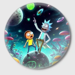 Значок Рик и Морти на планете сказочных грибов
