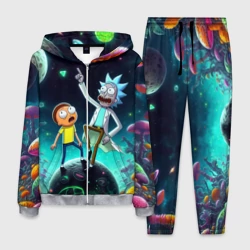 Мужской костюм 3D Рик и Морти на планете сказочных грибов