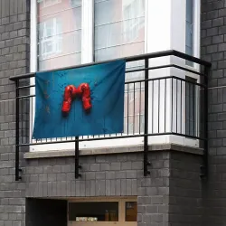 Флаг-баннер Бойцовские перчатки на синем - фото 2