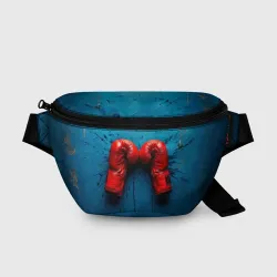 Поясная сумка 3D Бойцовские перчатки на синем