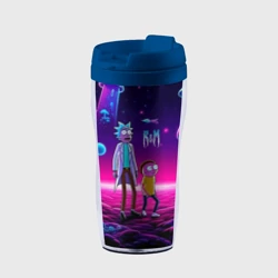 Термокружка-непроливайка Морти и Рик на планете неоновых сказочных грибов
