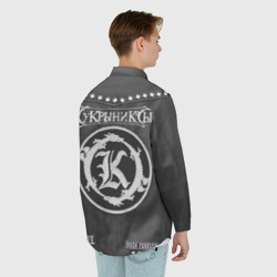 Мужская рубашка oversize 3D Кукрыниксы косуха с нашивками - фото 2