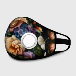 Маска из неопрена Ботаническая роспись - объемные цветочные украшения