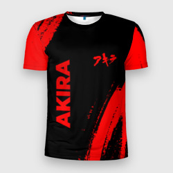 Мужская футболка 3D Slim Akira - red gradient вертикально