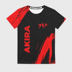 Женская футболка 3D Akira - red gradient вертикально