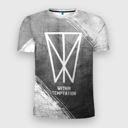 Мужская футболка 3D Slim Within Temptation - grey gradient