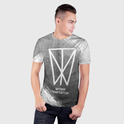 Мужская футболка 3D Slim Within Temptation - grey gradient - фото 2