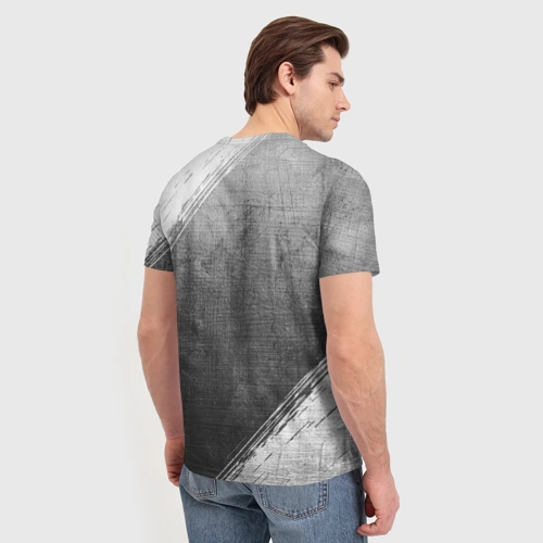 Мужская футболка 3D с принтом Within Temptation - grey gradient, вид сзади #2