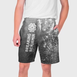 Мужские шорты 3D Breaking Benjamin - grey gradient по-вертикали