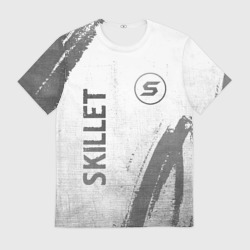 Мужская футболка 3D Skillet - white gradient вертикально