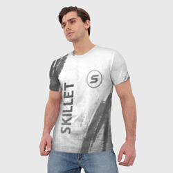 Мужская футболка 3D Skillet - white gradient вертикально - фото 2