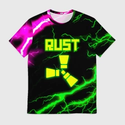 Мужская футболка 3D Rust кислотный неоновый шторм