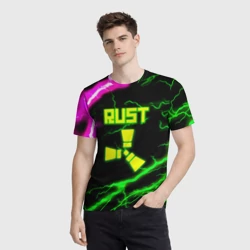 Мужская футболка 3D Rust кислотный неоновый шторм - фото 2