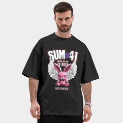 Мужская футболка Oversize хлопок premium Sum 41 розовый кролик - фото 2