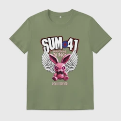 Мужская футболка хлопок Sum 41 розовый кролик