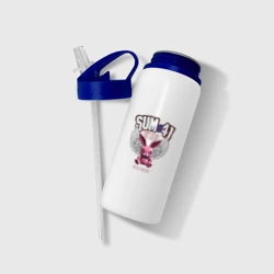 Бутылка для воды с трубочкой Sum 41 розовый кролик - фото 2