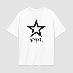 Мужская футболка Oversize хлопок premium Виктор - звезда