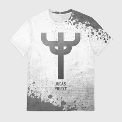 Мужская футболка 3D Judas Priest - white gradient