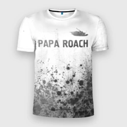 Мужская футболка 3D Slim Papa Roach - white gradient посередине