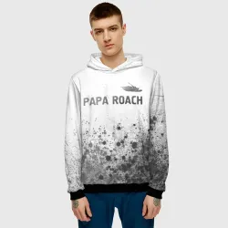 Мужская толстовка 3D Papa Roach - white gradient посередине - фото 2