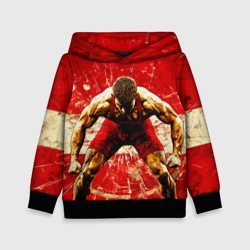 Детская толстовка 3D Греко-римский борец на красном