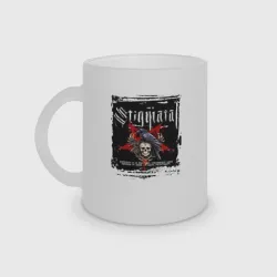 Кружка матовая стеклянная Stigmata с вороном на черепе