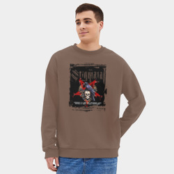 Мужской свитшот oversize без начеса хлопок Stigmata с вороном на черепе - фото 2