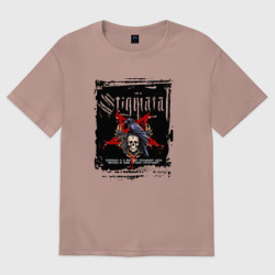 Мужская футболка хлопок Oversize Stigmata с вороном на черепе