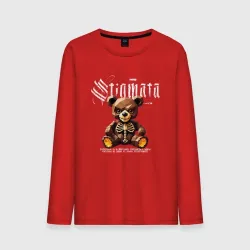 Мужской лонгслив хлопок Stigmata на фоне медвежонка зомби