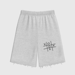 Женские шорты oversize футер хлопок Крестики-нолики на квадратном поле