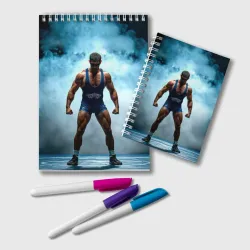 Блокнот Греко-римский борец и синий дым