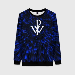 Женский свитшот 3D Powerwolf blue energy