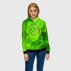 Женская толстовка 3D Bullet For My Valentine green poly - фото 2