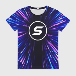 Женская футболка 3D Skillet neon energy