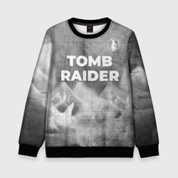Детский свитшот 3D Tomb Raider - grey gradient посередине