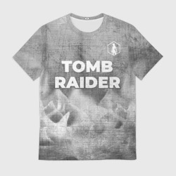 Мужская футболка 3D Tomb Raider - grey gradient посередине