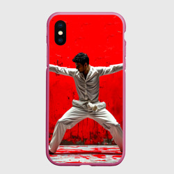 Чехол для iPhone XS Max матовый Капоэйра на красном
