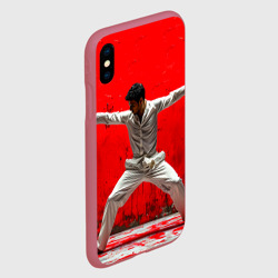 Чехол для iPhone XS Max матовый Капоэйра на красном - фото 2