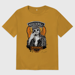 Мужская футболка хлопок Oversize Nirvana Курт Кобейн с крыльями