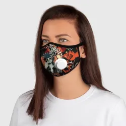 Маска из неопрена Nirvana Kurt Cobain на фоне гитар - фото 2