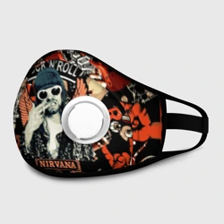 Маска из неопрена Nirvana Kurt Cobain на фоне гитар