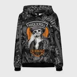 Мужская толстовка 3D Nirvana Курт Кобейн  на фоне гитар