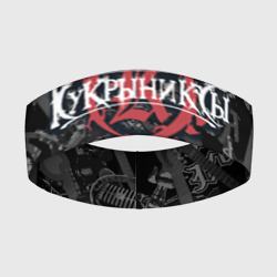 Повязка на голову 3D Кукрыниксы логотип на фоне гитар