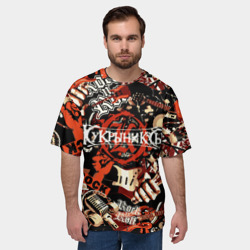 Мужская футболка oversize 3D Кукрыниксы на фоне электрогитар - фото 2