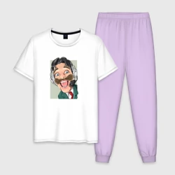 Мужская пижама с белой футболкой хлопок Сумасшедший Командор из Каламбур: Крутое пике