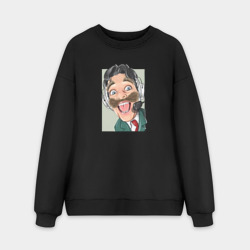 Мужской свитшот oversize без начеса хлопок Сумасшедший Командор из Каламбур: Крутое пике