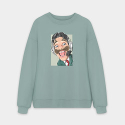 Мужской свитшот oversize без начеса хлопок Сумасшедший Командор из Каламбур: Крутое пике